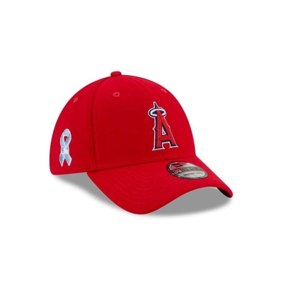 Red Los Angeles Angels Hat - New Era MLB Father's Day 39THIRTY Stretch Fit Caps USA8375492